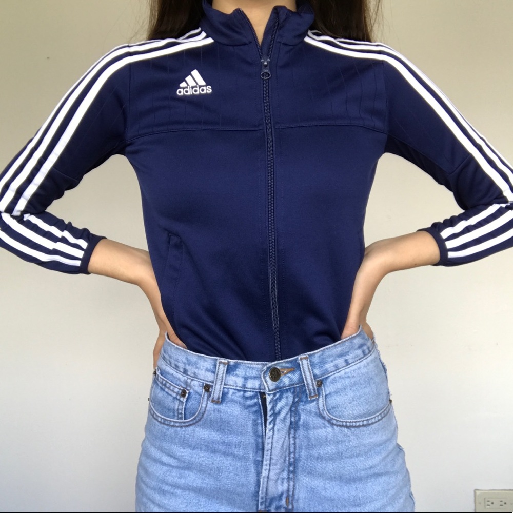 NWOT Adidas navy blue track jacket